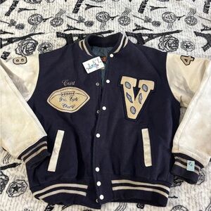 Other Brands Fordham USA 48 Wool Black Plain Stadium Jacket Used